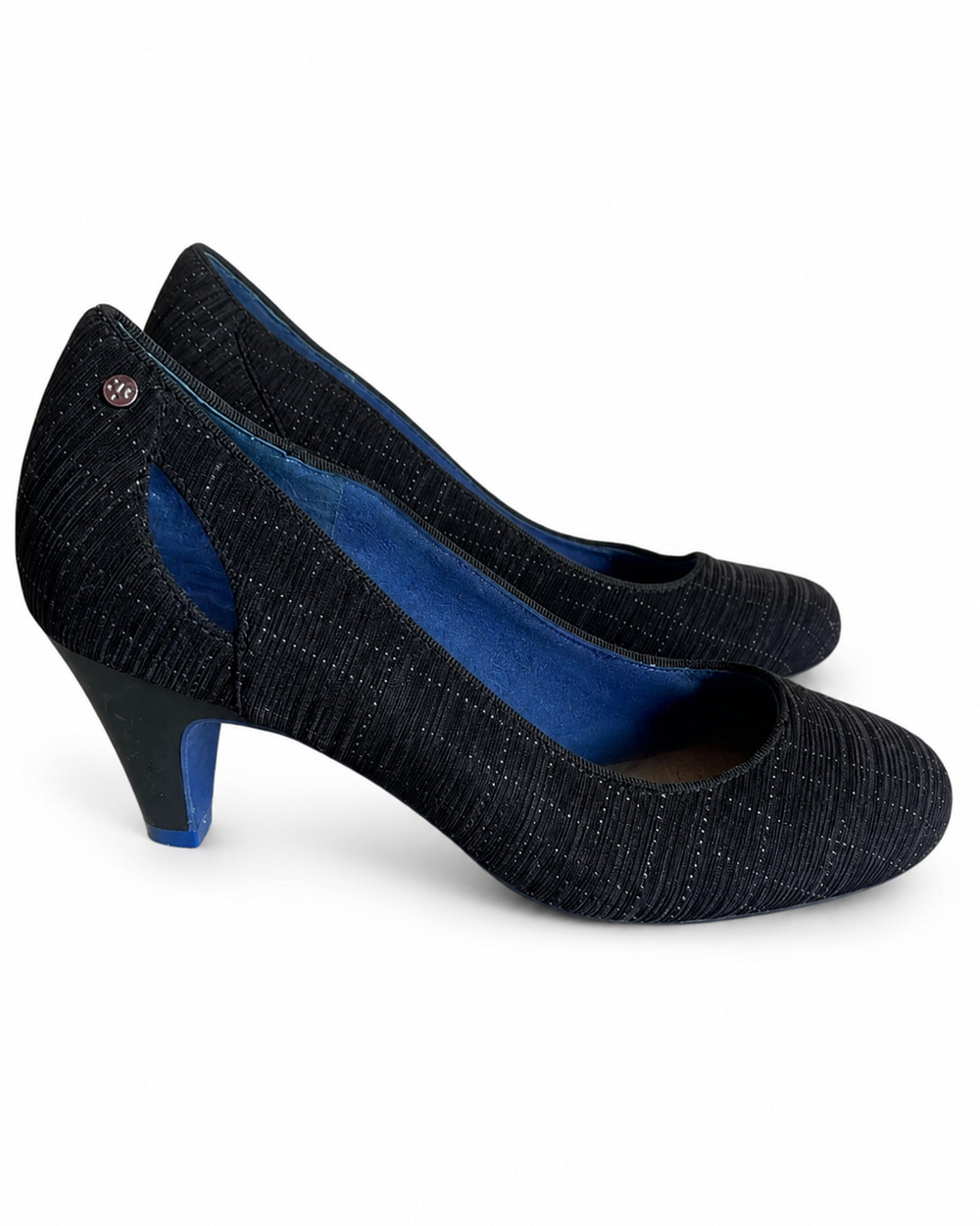 Betabrand Womens Pump Heels Size 8 Blue Plaid Comfort Work Office Business